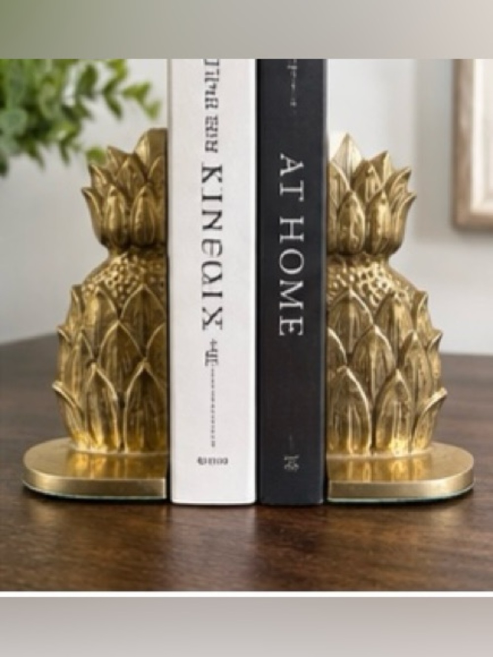 Vintage Brass Pineapple Bookends Pair | Made in India | Hollywood Regency MCM
